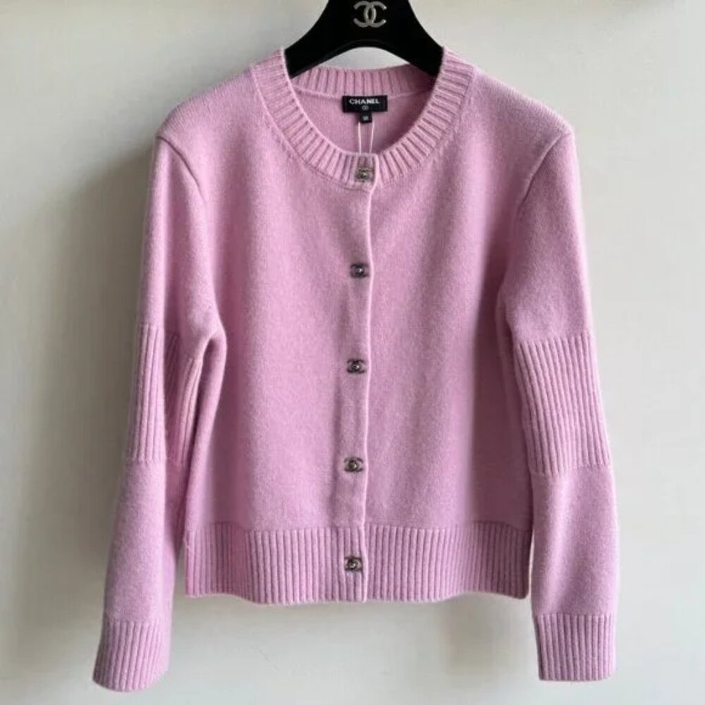 Chanel Pink Cashmere Wool Cardigan